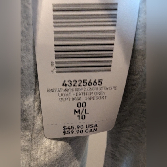 Torrid Disney Lady and the Tramp Gray Dog T-Shirt Size M/L, New - Picture 11 of 13